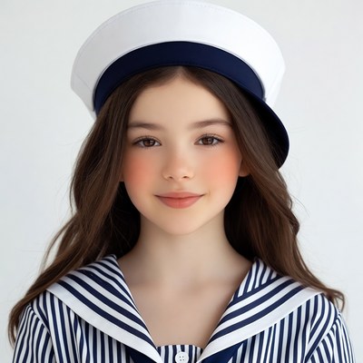 Girl in sailor uniform hat