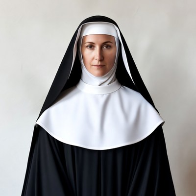 Nun in traditional habit