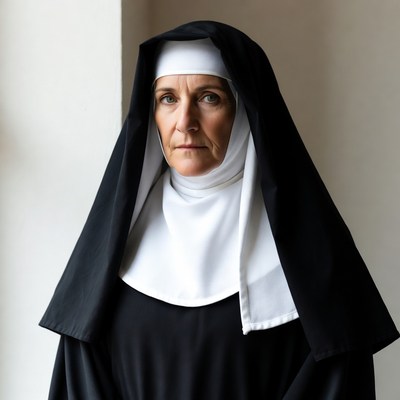 Nun in traditional habit