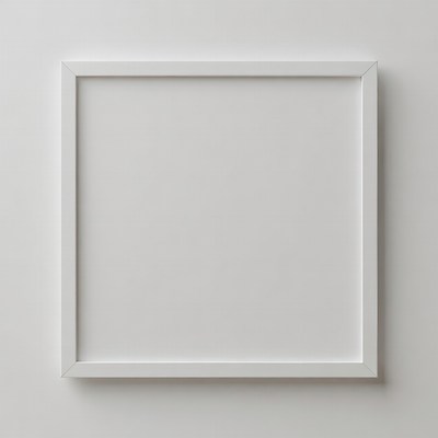 Empty White Picture Frame on Wall