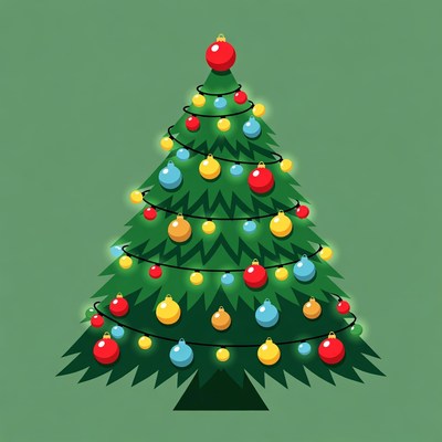 Colorful Christmas Tree Illustration