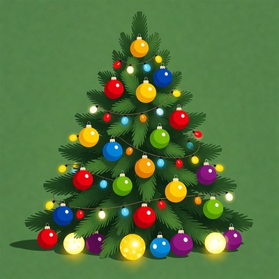 Colorful Christmas Tree Illustration