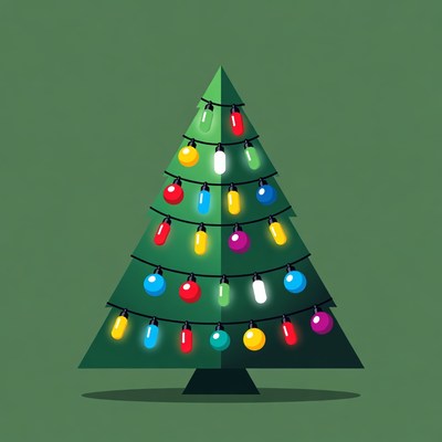 Colorful Christmas Tree Illustration