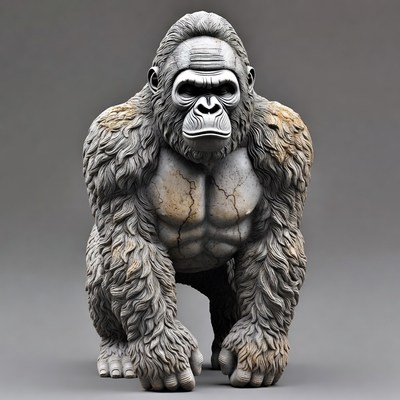 Silverback Gorilla Statue Front View