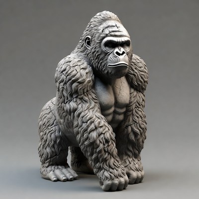 Silverback Gorilla Standing Pose