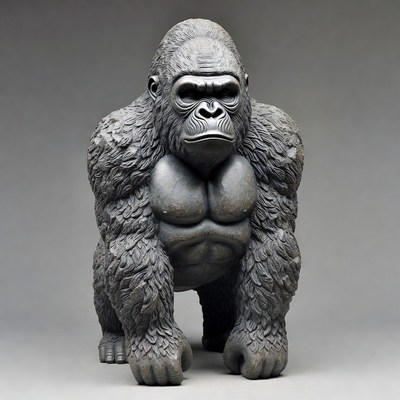 Bronze Gorilla Statue Standing