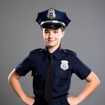 Girl in police uniform
