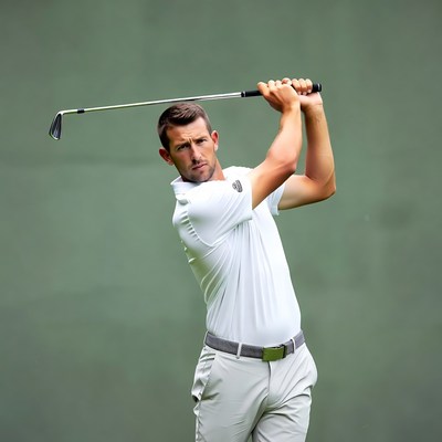 Man swinging golf club