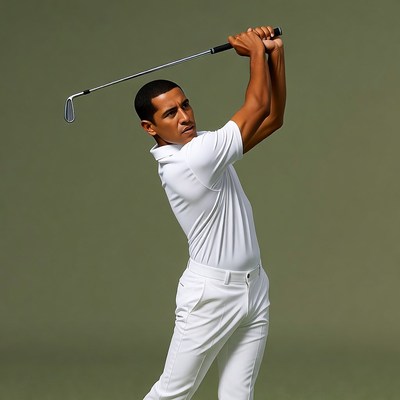 Man swinging golf club