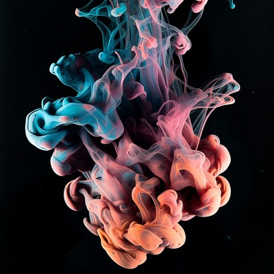 Colorful Ink Swirling in Water