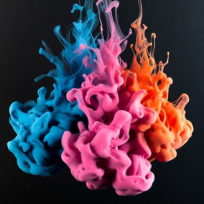Colorful Ink Explosion in Water
