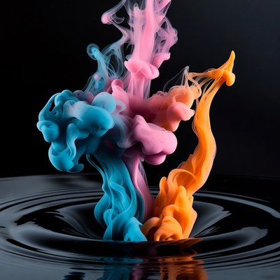 Colorful Ink Swirling in Water