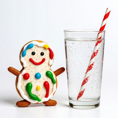 Gingerbread man with soda glass