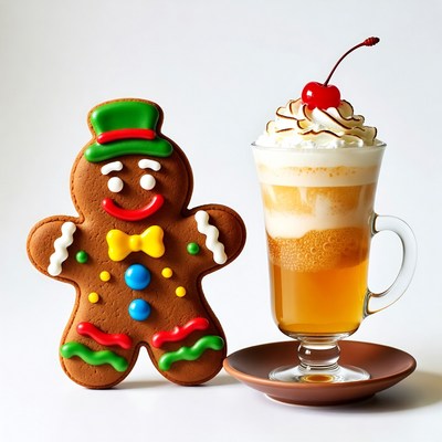 Gingerbread Man with Eggnog Drink