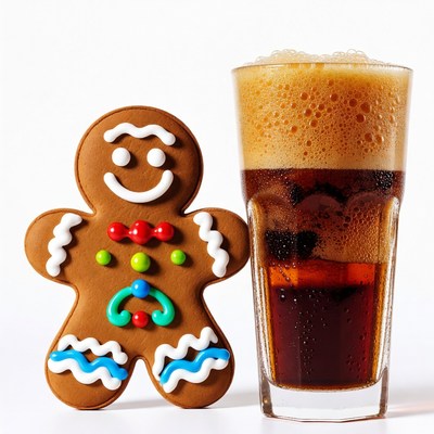 Gingerbread man and cola glass