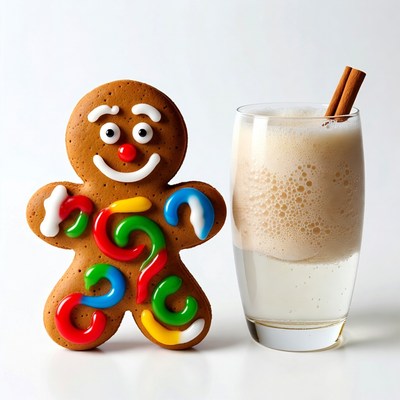 Gingerbread man with cinnamon milk
