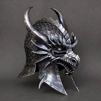 Dragon Helmet on Dark Background