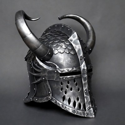 Medieval Viking Horned Helmet