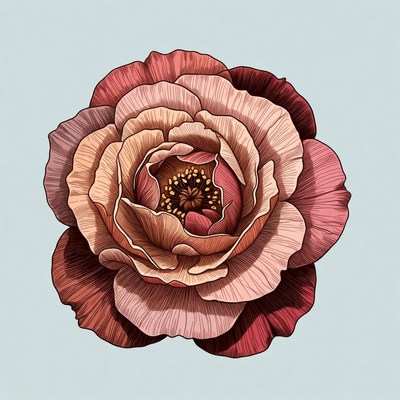 Peach Pink Rose Illustration