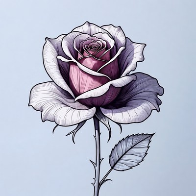 Purple Rose Illustration