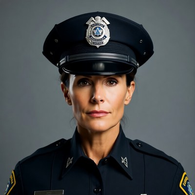Female police officer in uniform