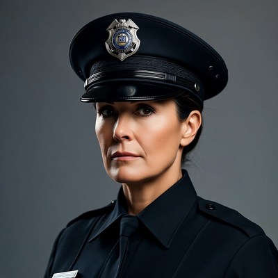 Female police officer in uniform