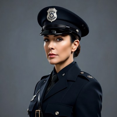 Female police officer in uniform
