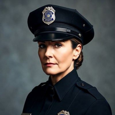 Female police officer in uniform