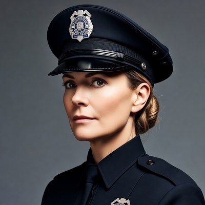 Female police officer in uniform