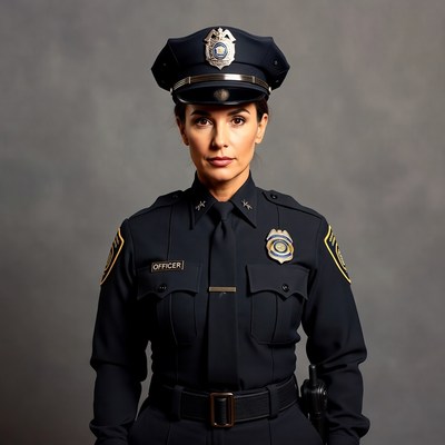 Female police officer in uniform