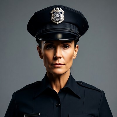Female police officer in uniform