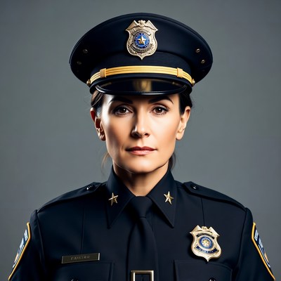 Female police officer in uniform