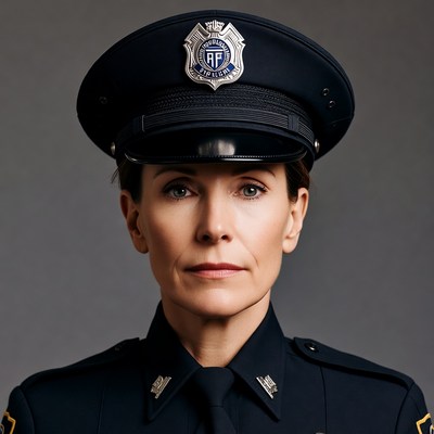 Female police officer in uniform