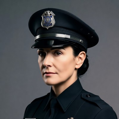 Female police officer in uniform