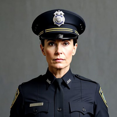 Female police officer in uniform