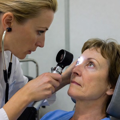 Doctor Examining Patient's Eye