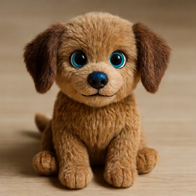 Cute brown puppy plush toy