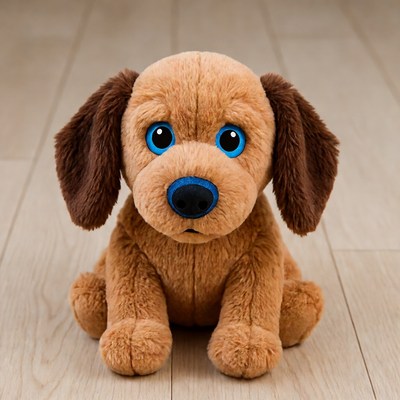 Cute brown puppy plush toy