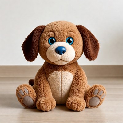 Cute brown puppy plush toy