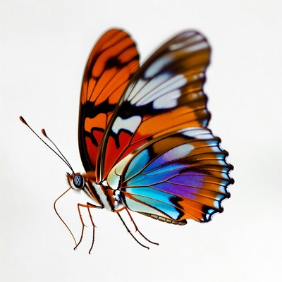 Colorful Butterfly on White Background