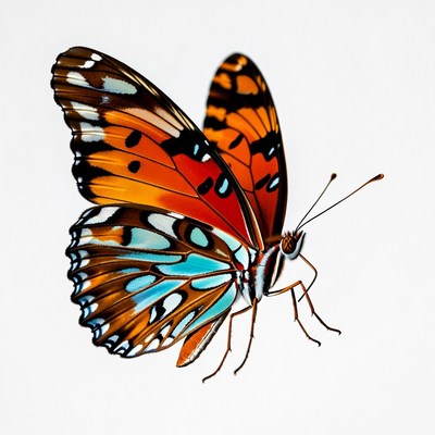 Colorful Butterfly on White Background