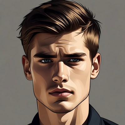 Handsome man with brown hair
