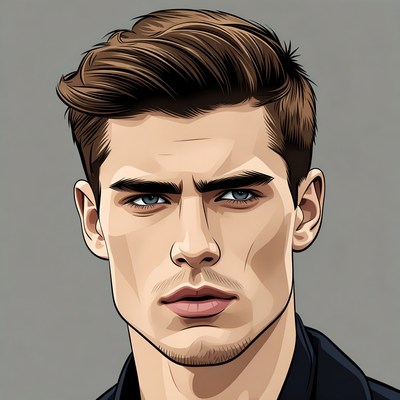 Handsome man with brown hair