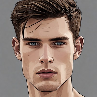 Handsome man with blue eyes