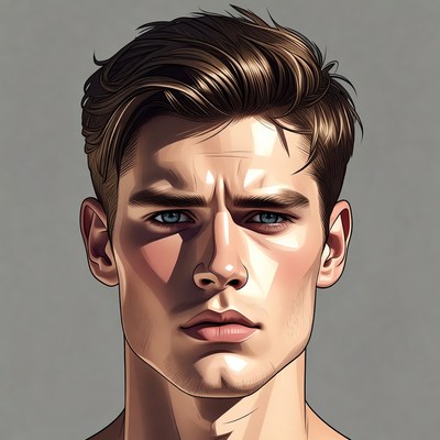 Handsome man with brown hair