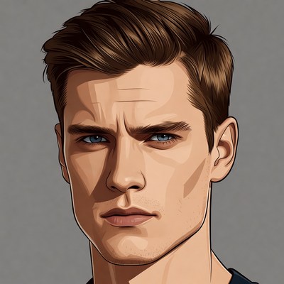 Handsome man with blue eyes