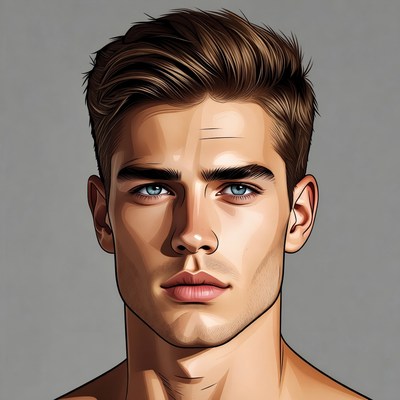 Handsome man with blue eyes