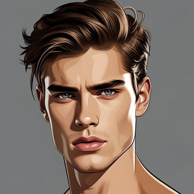 Handsome man with blue eyes