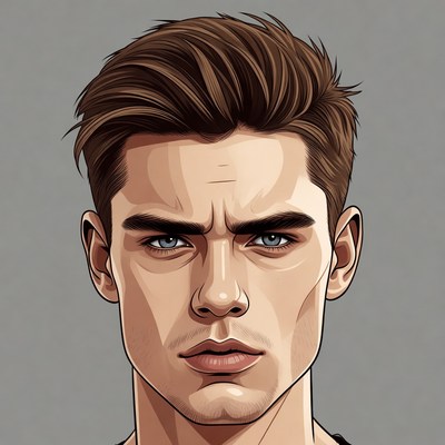 Handsome man portrait illustration