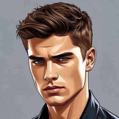 Handsome man with blue eyes